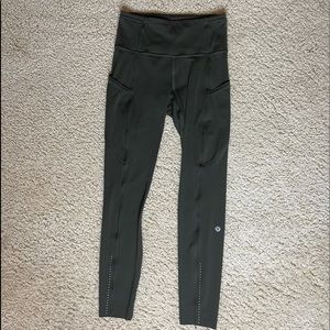 Lululemon Fast and Free High Rise Tight 25” Dark Olive